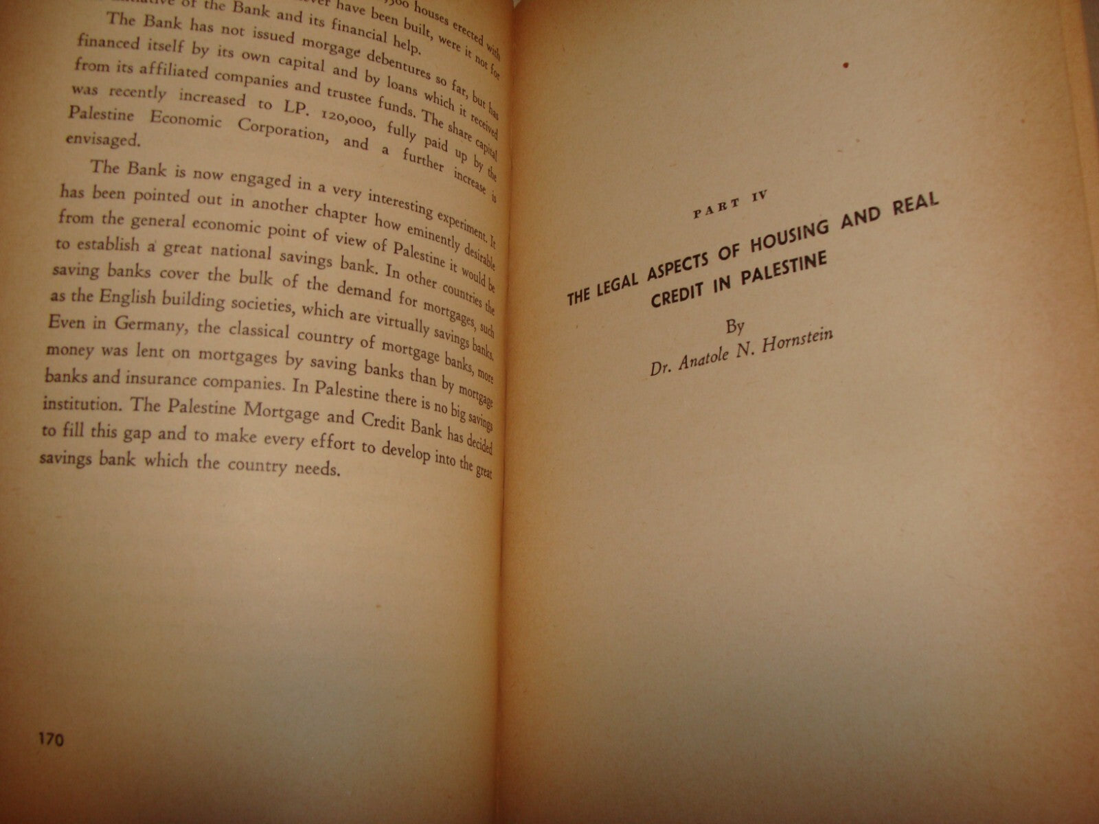 Book Jewish 1946 HOUSING AND MORTGAGE CREDIT IN PALESTINE Israel Legal Finance