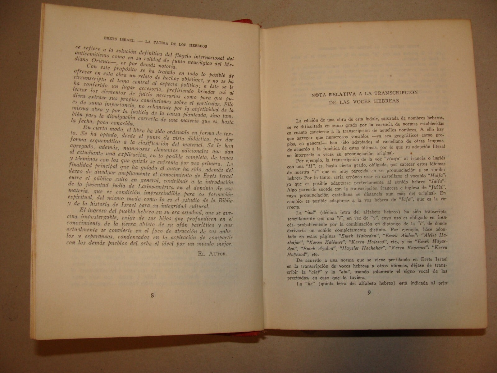 Book Jewish Judaica 1946 Spanish Palestine Israel Elencave Signed Map Photo