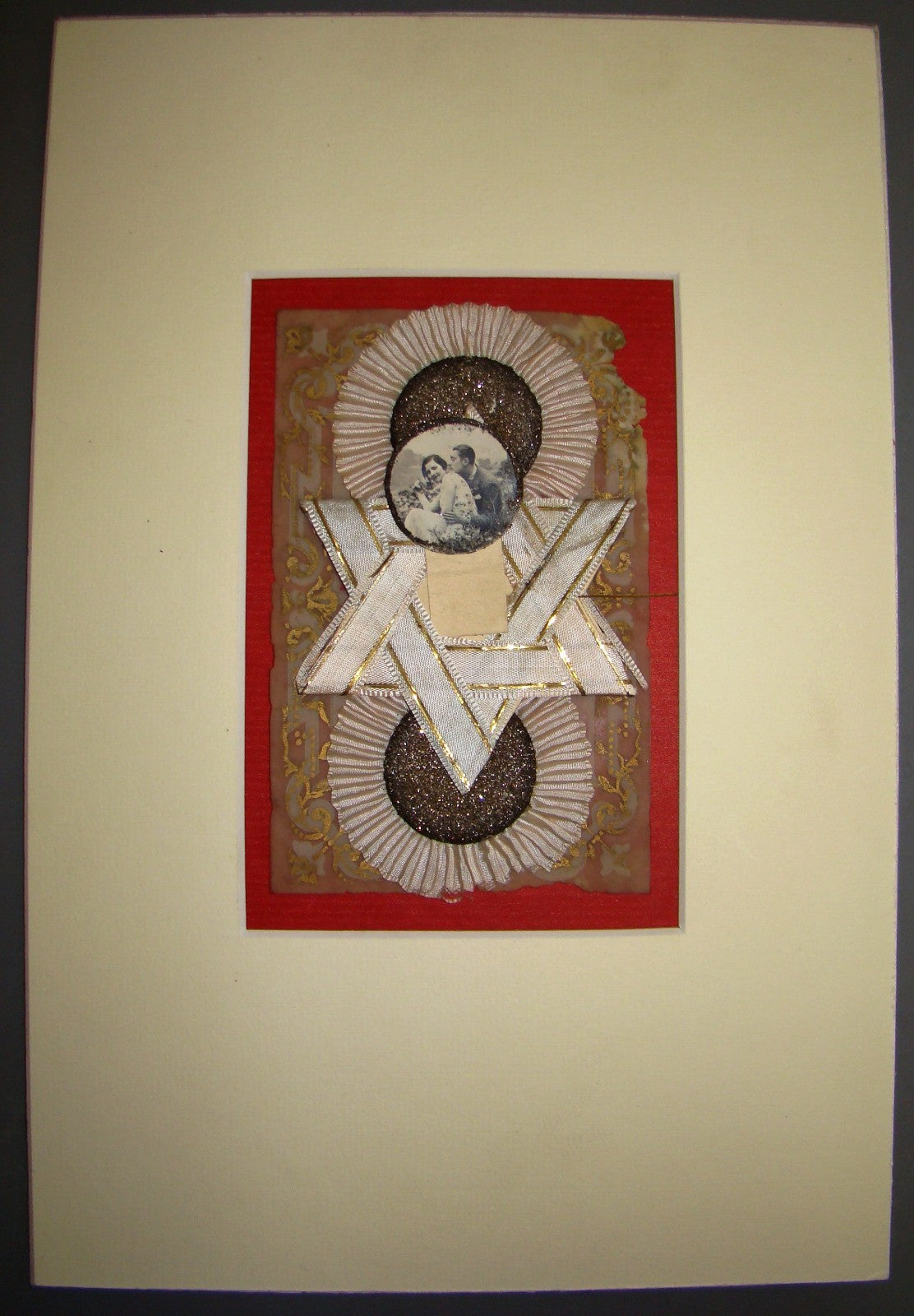 Photo Jewish Ad judaica antique wedding invitation ? handmade decorative cloth