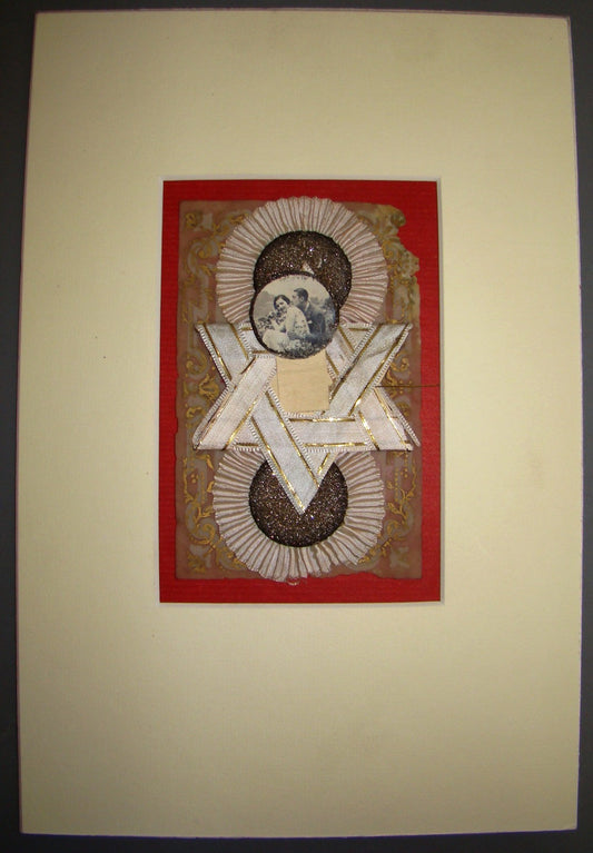 Photo Jewish Ad judaica antique wedding invitation ? handmade decorative cloth