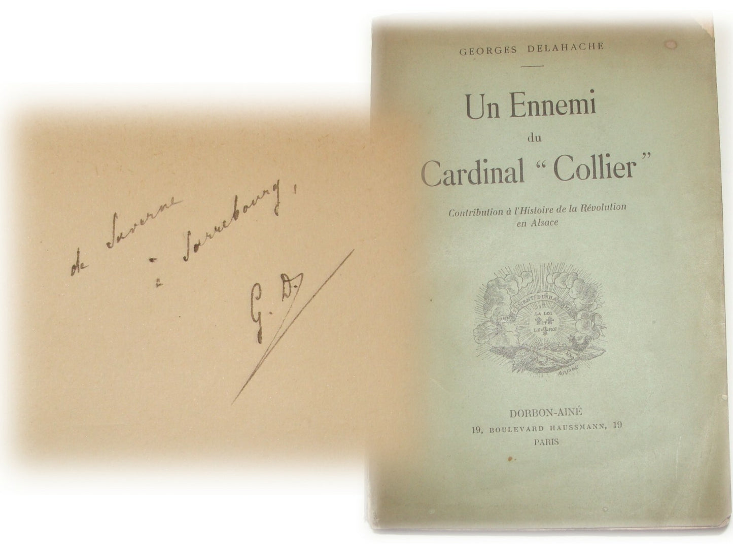 GEORGES DELAHACHE Un Ennemi Cardinal Collier SIGNED Book French France 1910s