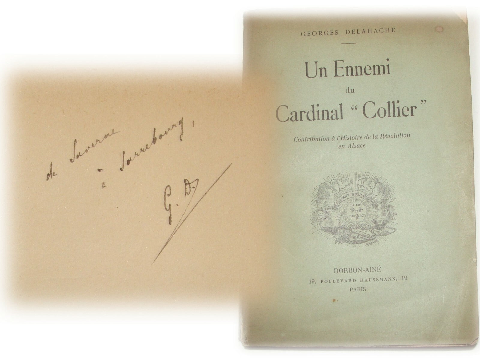 GEORGES DELAHACHE Un Ennemi Cardinal Collier SIGNED Book French France 1910s