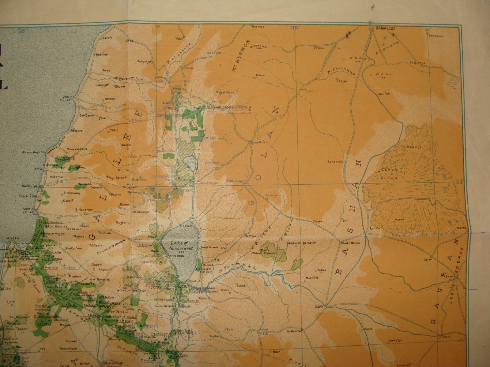 Map Palestine 1930s ERETZ ISRAEL KKL JNF Jewish Agency Zionist Settlements Fund