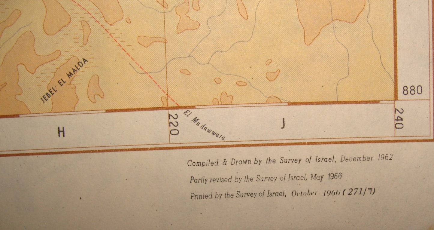 Map Israel 1966 Pre Six Day War Bank HaPoalim
