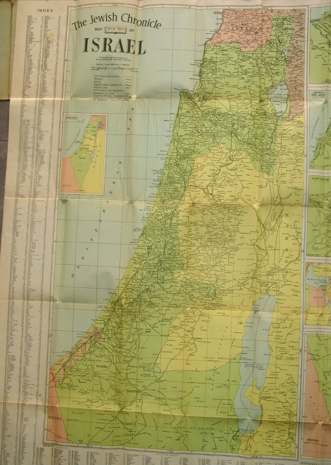 Booklet Jewish map Judaica chronicle colorful of Israel Jerusalem Middle east