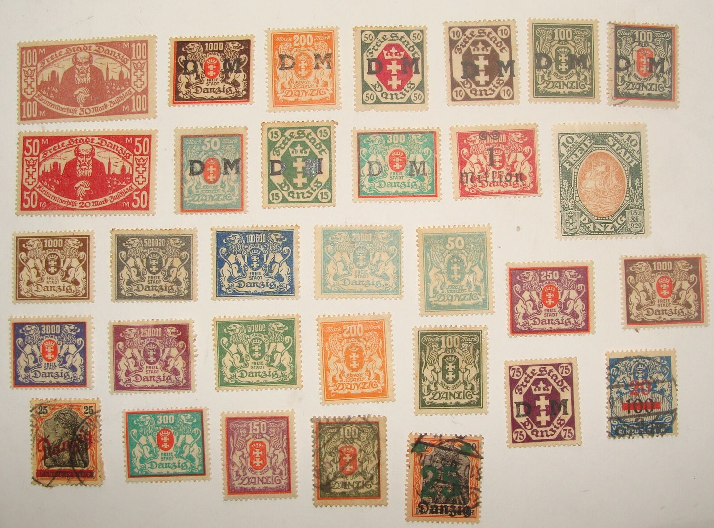 Germany   Danzig Gdansk Stamp Lot Collection 1920s 1940s Coat of Arms