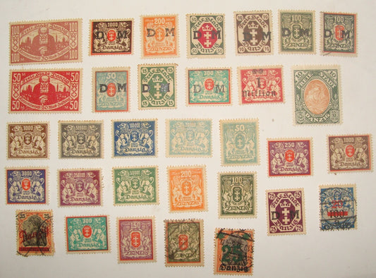 Germany   Danzig Gdansk Stamp Lot Collection 1920s 1940s Coat of Arms