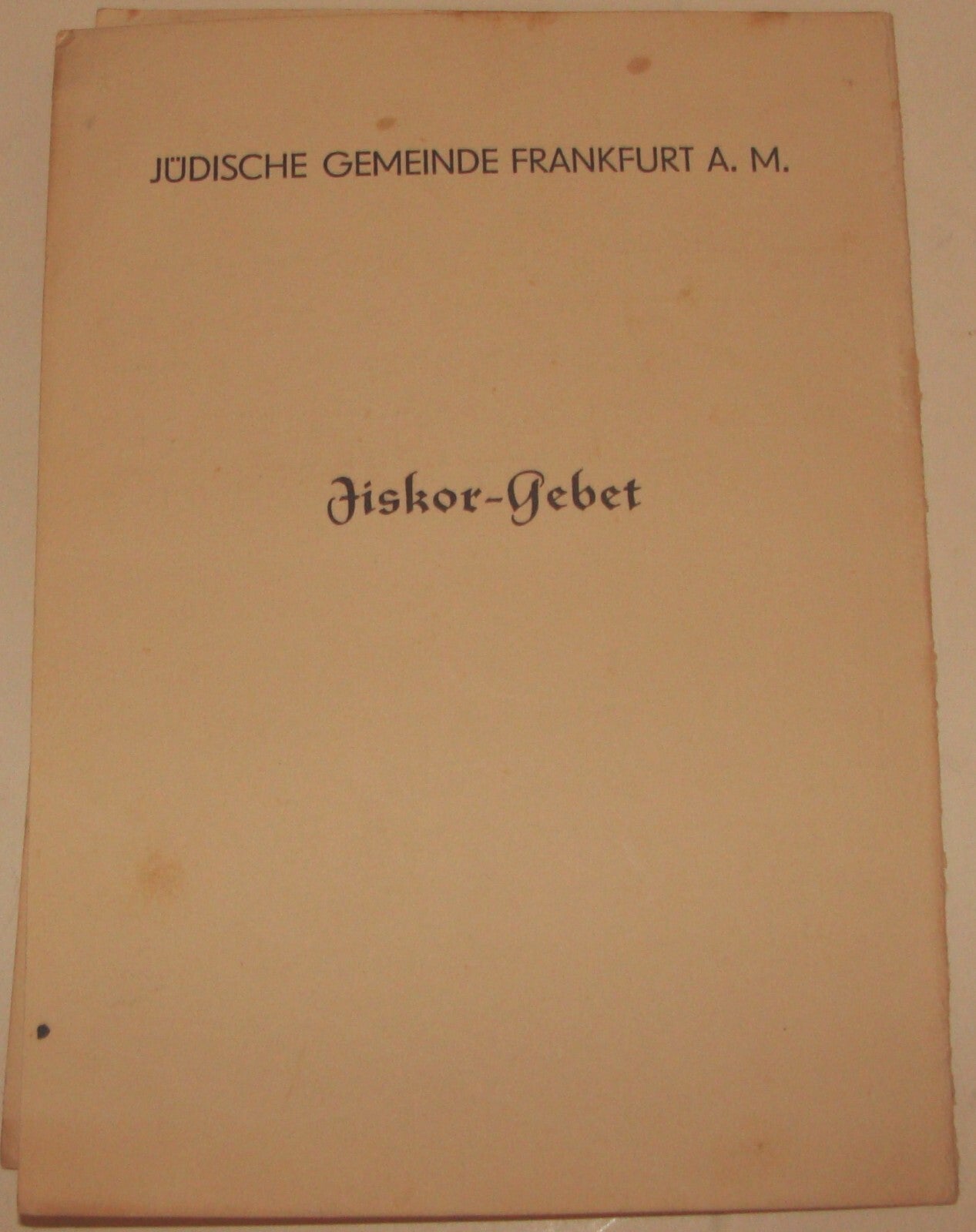 Germany Jewish Judaica Yizkor Mourners Prayer German   Frankfurt