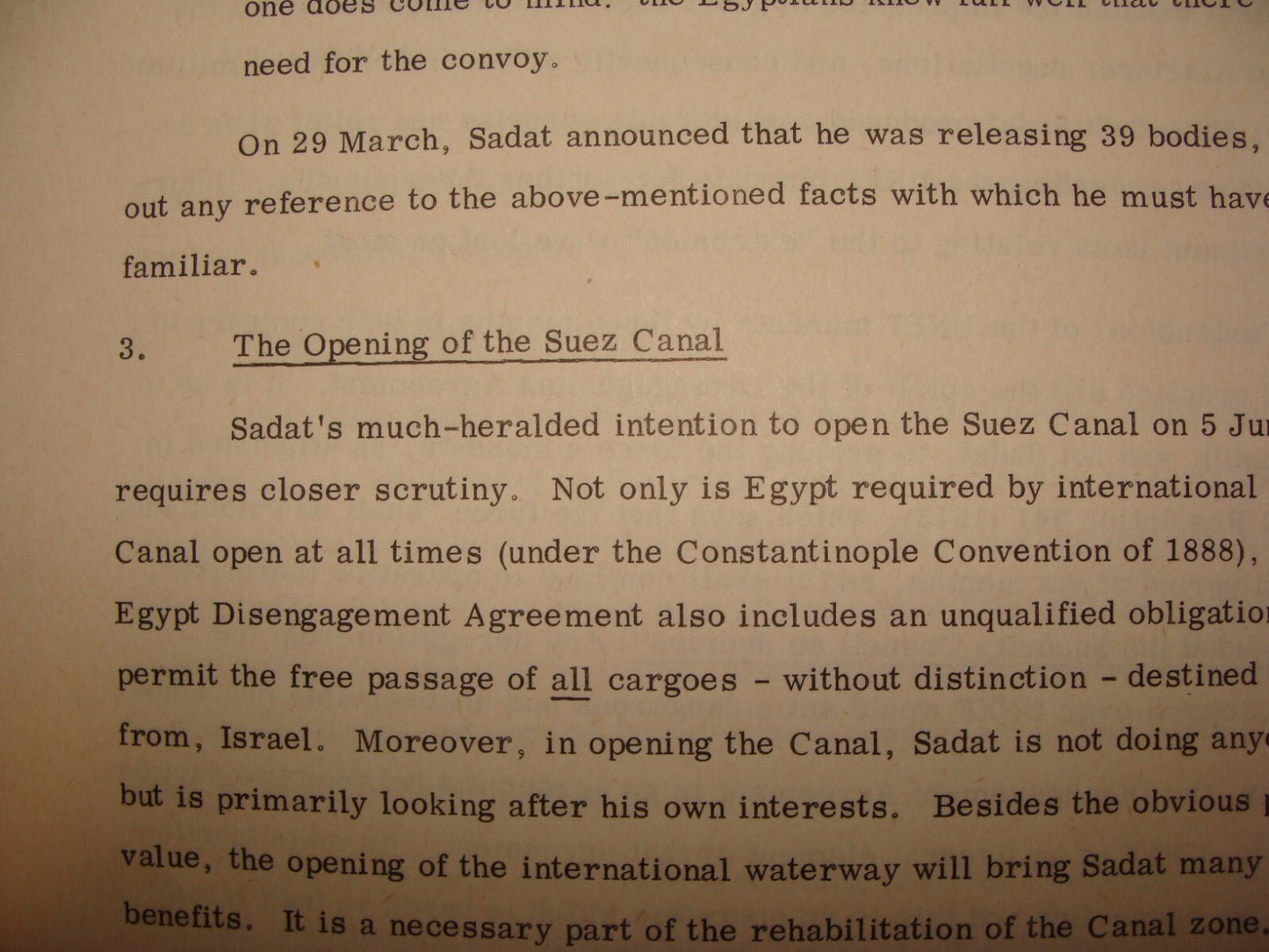 Paper Jewish Judaica 1974-8 Israel Israeli Foreign Affairs Egypt SADAT Peace