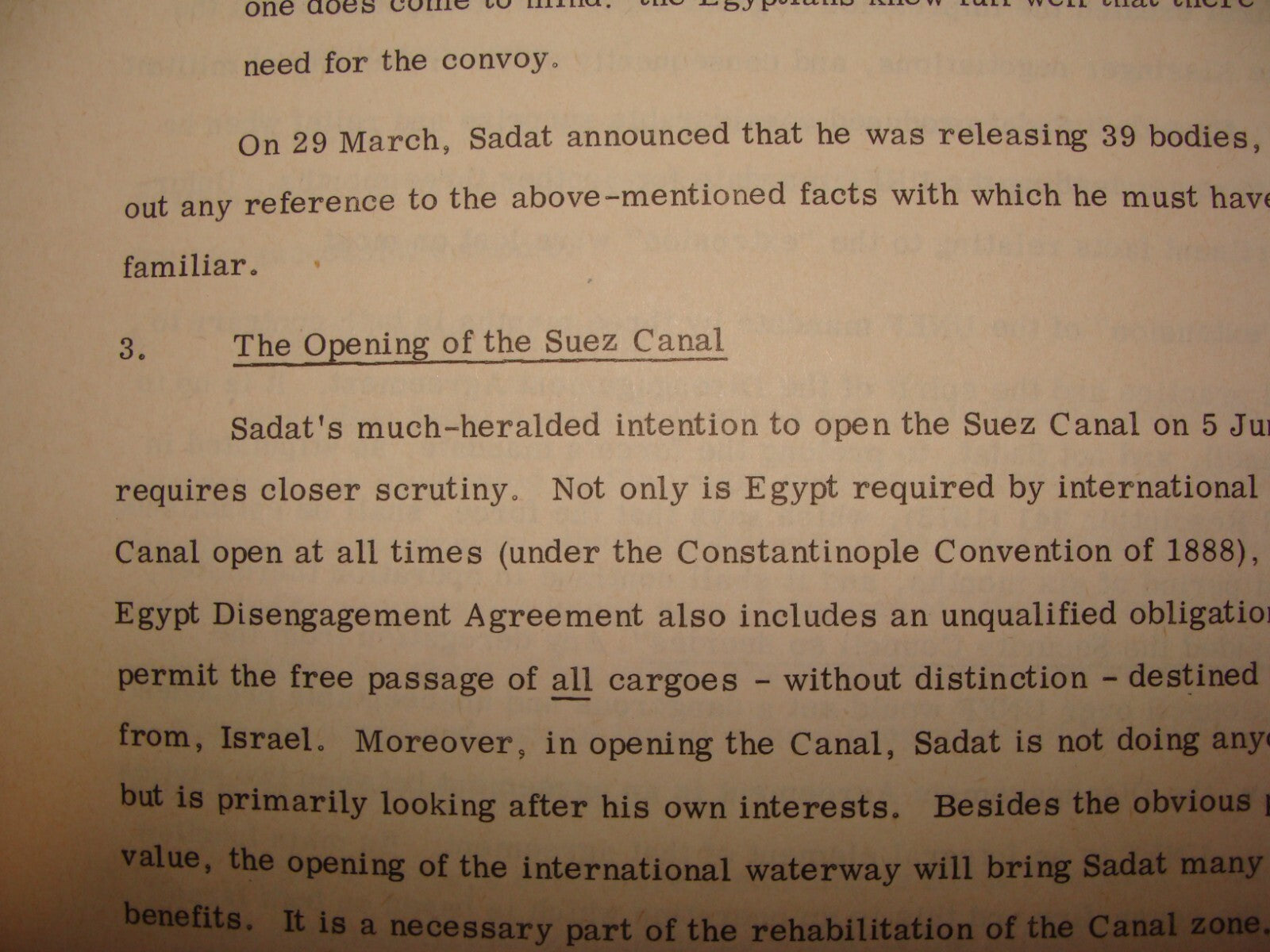 Paper Jewish Judaica 1974-8 Israel Israeli Foreign Affairs Egypt SADAT Peace