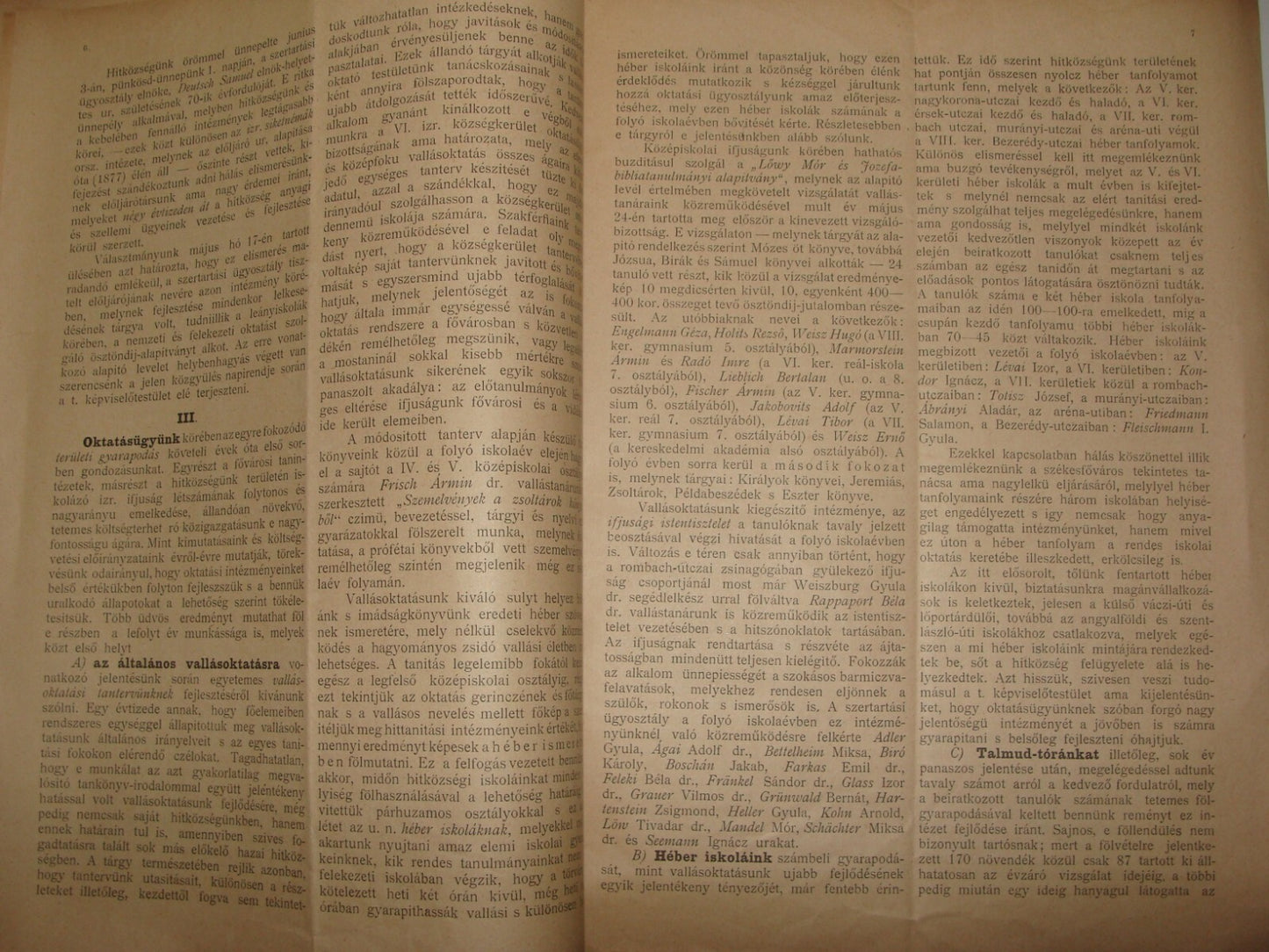 Report Jewish RARE Judaica Antique 1901 Hungary Budapest Rabbi Religious Jews