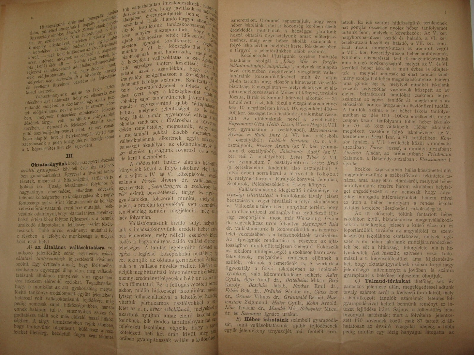 Report Jewish RARE Judaica Antique 1901 Hungary Budapest Rabbi Religious Jews