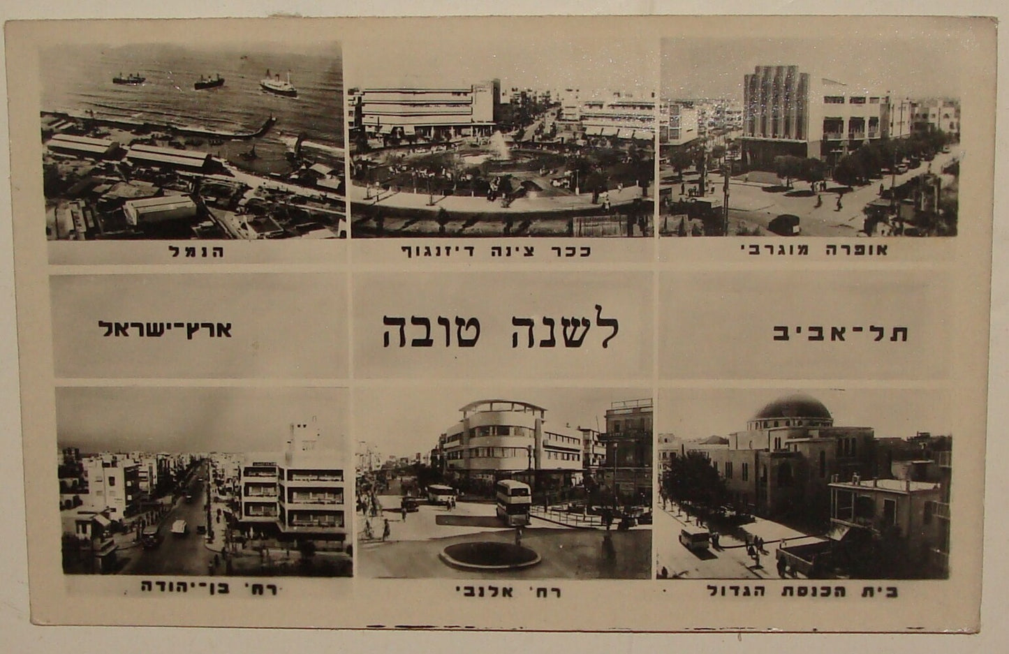 Photo Palestine Card Jewish Judaica Israel Hebrew TEL AVIV Postcard New Year