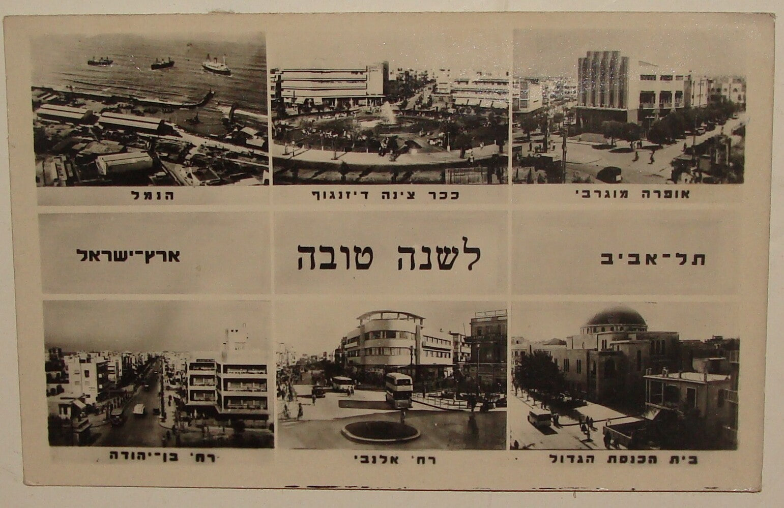 Photo Palestine Card Jewish Judaica Israel Hebrew TEL AVIV Postcard New Year