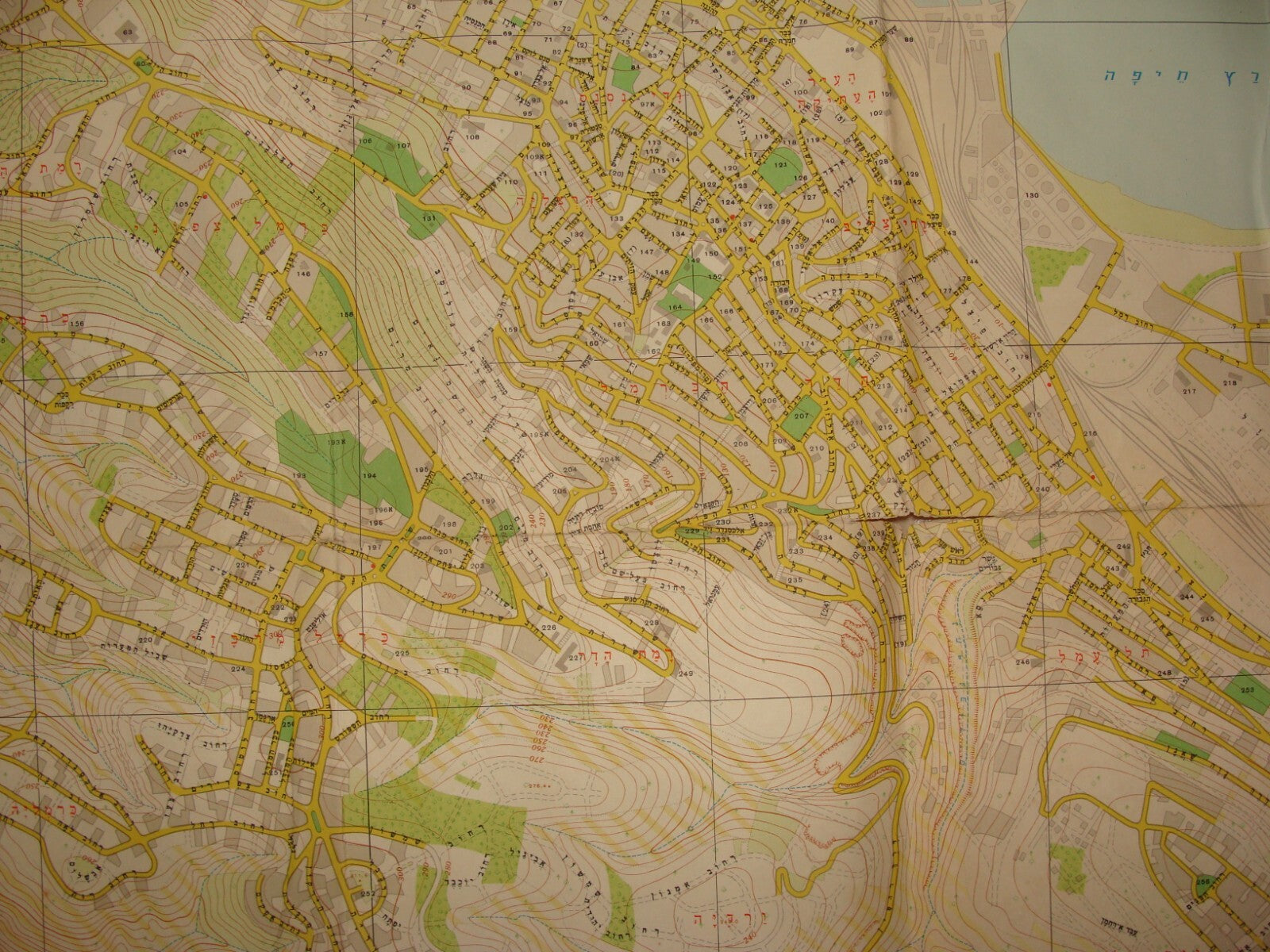 Jewish Judaica 1959 Israel HAIFA Map Large 1:10,000 Hebrew