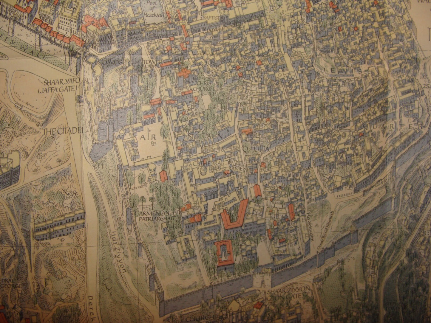 Map Israel RARE JERUSALEM 1969 Guide POST SIX DAY WAR Wim Van Leer BOLLMANN