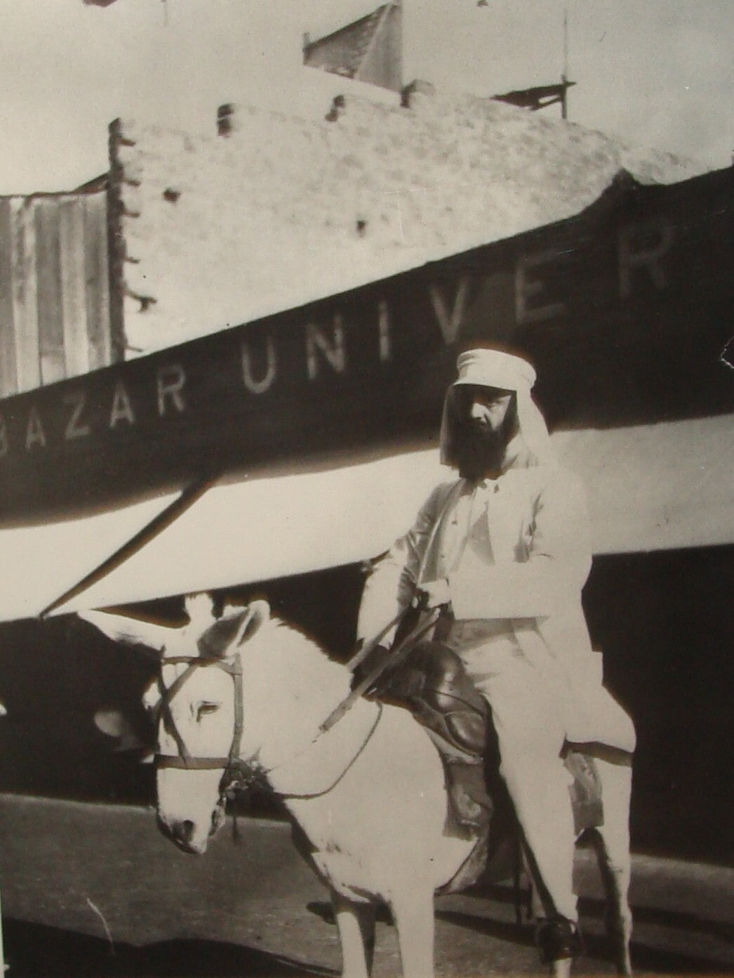 Photo Print, 1898 HERZL Zionist Delegation To Palestine Israel Port Said Donkey