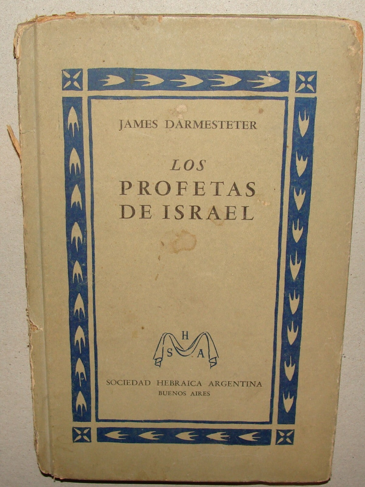Book Jewish Judaica 1944 Israel Prophets Argentina Spanish Darmesteter