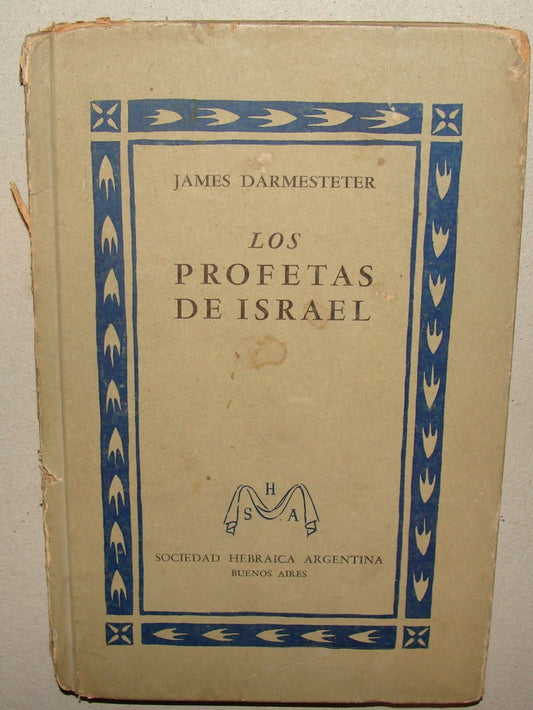 Book Jewish Judaica 1944 Israel Prophets Argentina Spanish Darmesteter