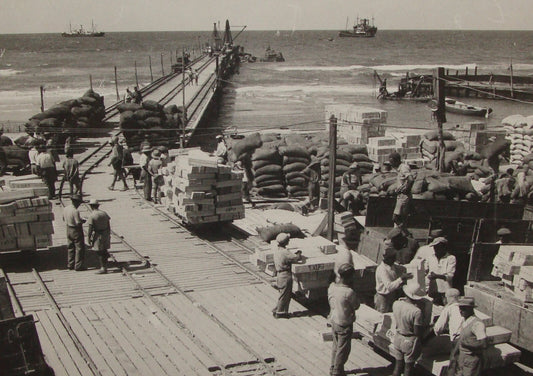 Photo Print, 1936 Palestine Israel TEL AVIV Port Workers Jewish Hebrew Judaica