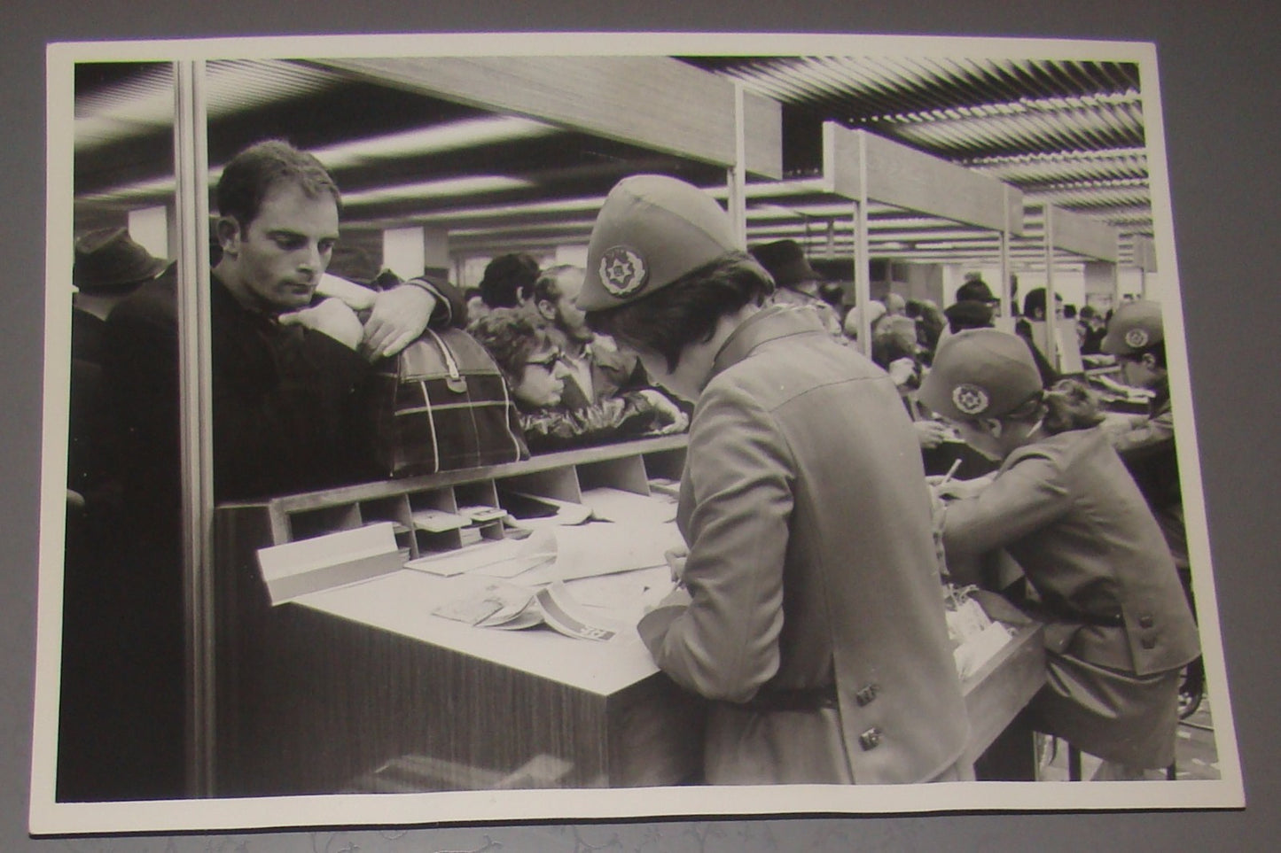 jewish judaica vintage EL AL Israel airlines original press photo Lod Airport