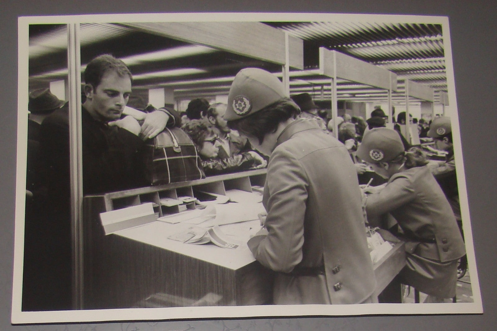 jewish judaica vintage EL AL Israel airlines original press photo Lod Airport