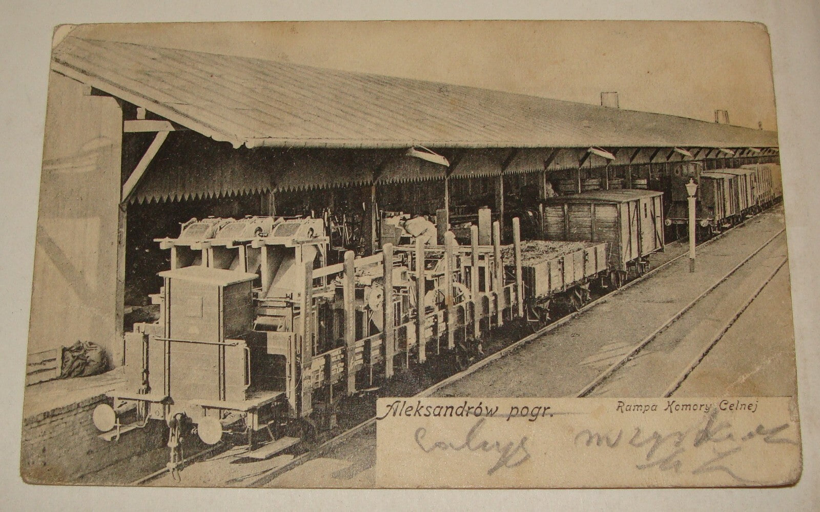 1900s Poland Aleksandrow Kujawski Photo Postcard Train Railway