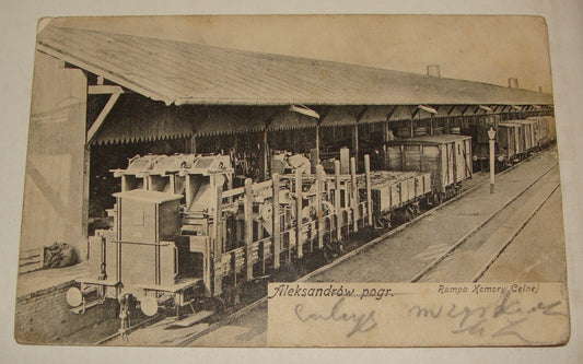 1900s Poland Aleksandrow Kujawski Photo Postcard Train Railway