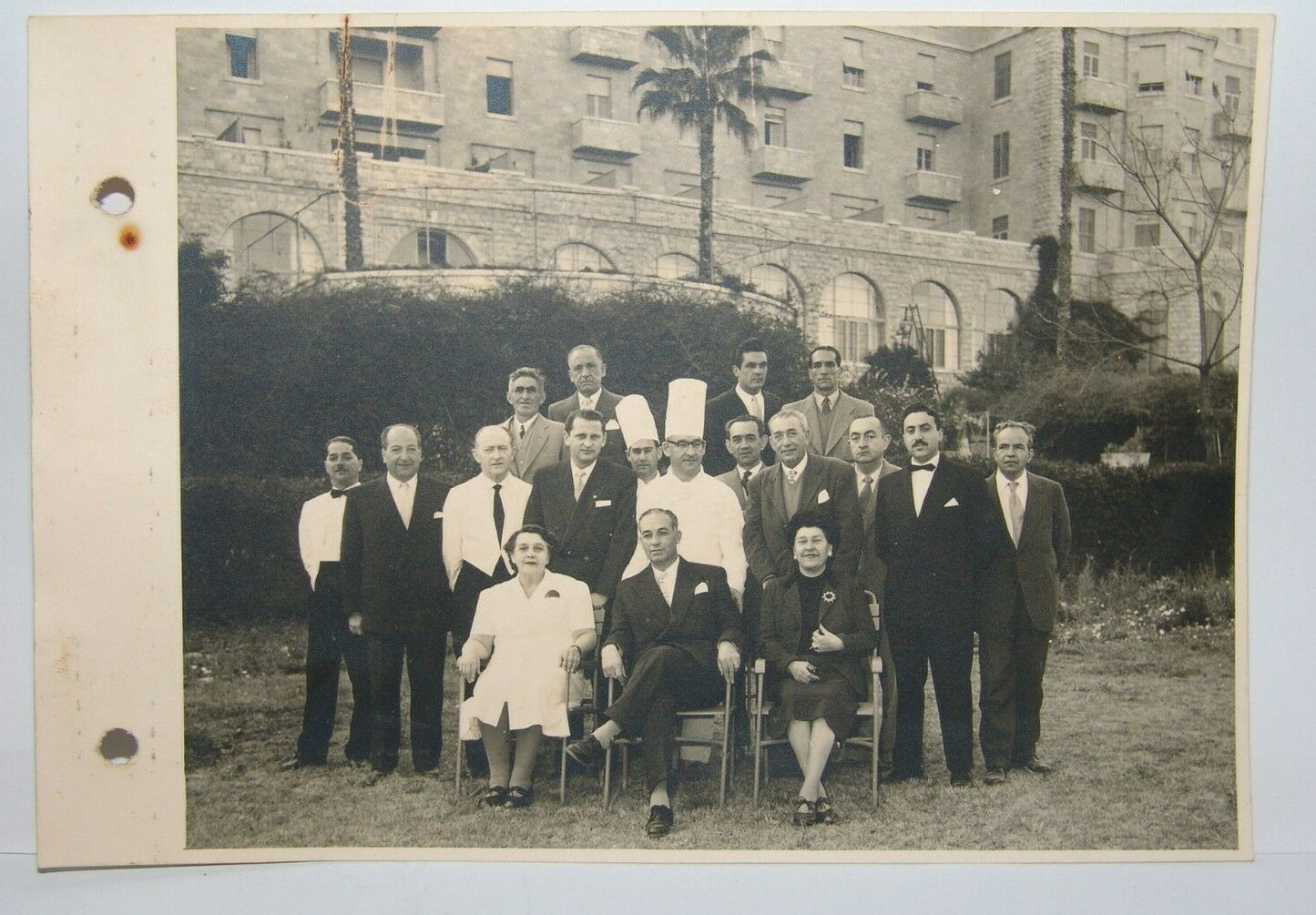 Photo Jewish Judaica Jerusalem King David Hotel Crew ? vintage 1940's