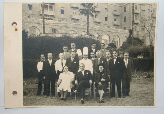 Photo Jewish Judaica Jerusalem King David Hotel Crew ? vintage 1940's