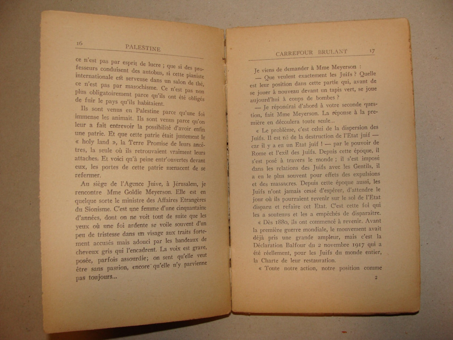 Book Palestine 1947 CARREFOUR BRULANT French Israel Map Marcel Picard