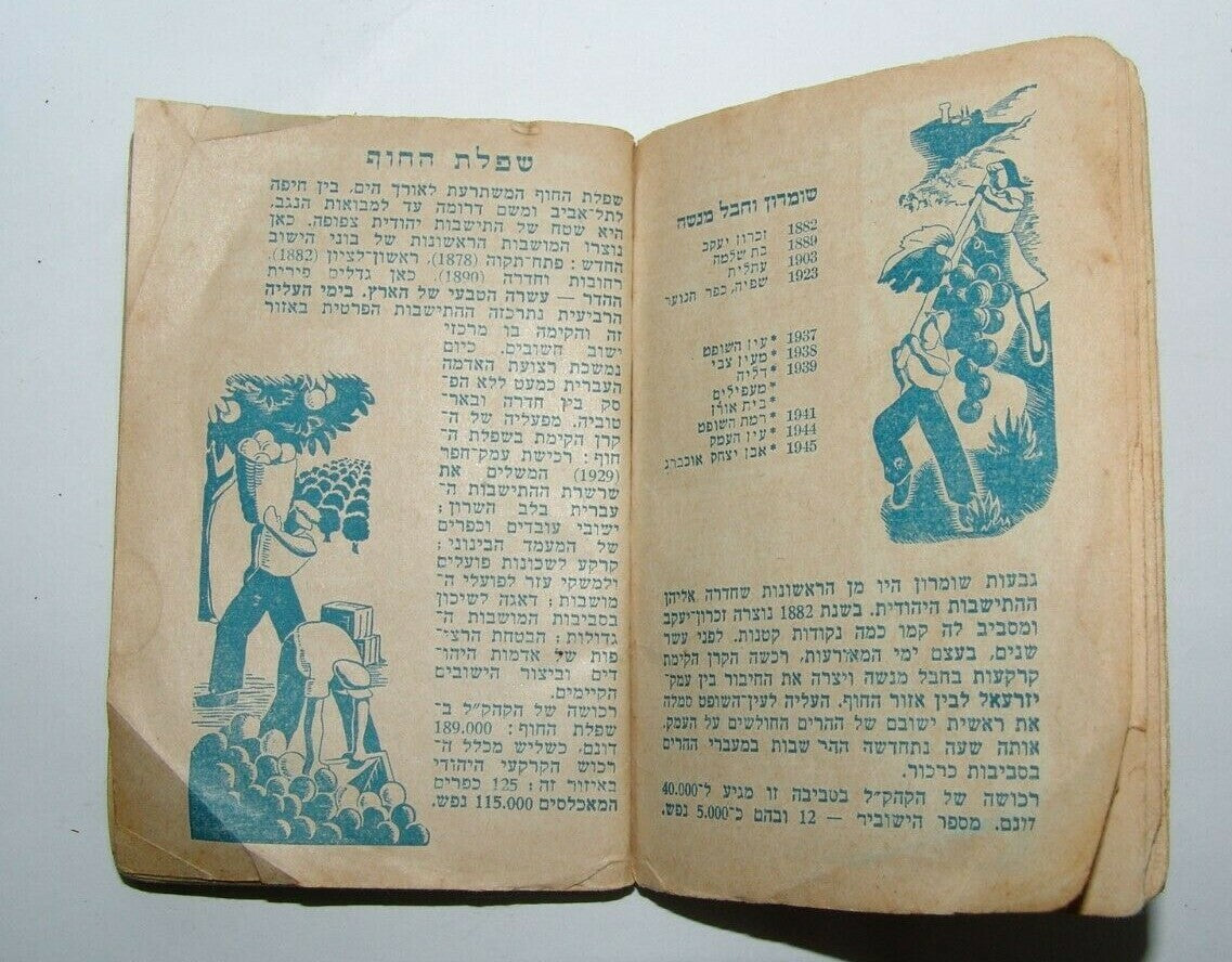ad Jewish Judaica israel israeli zionist תש"ח KKL JNF pocket calendar maps