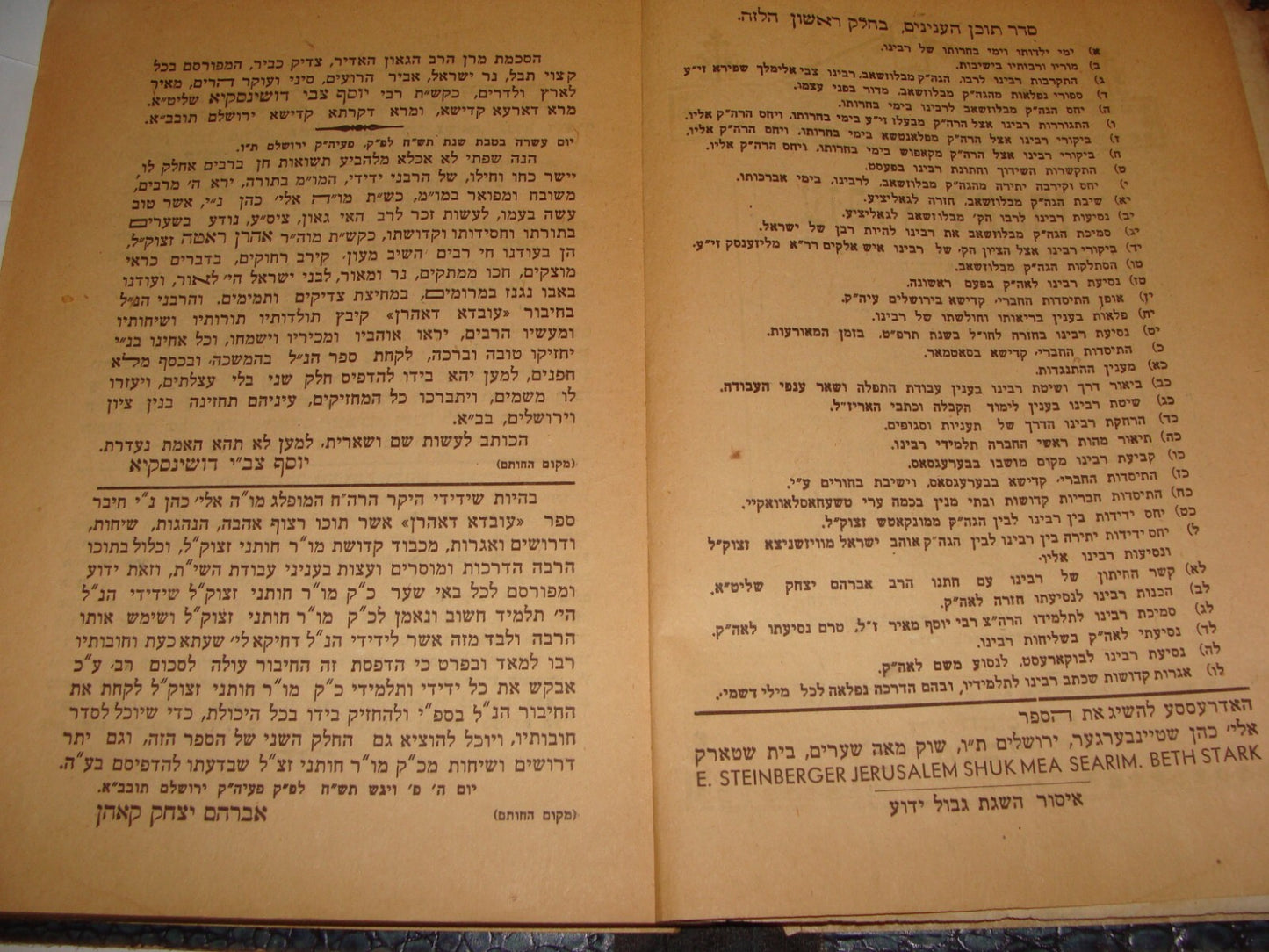 Book Jewish Judaica 1948 Rabbi Aharon Roth עובדא דאהרן Hebrew Jerusalem