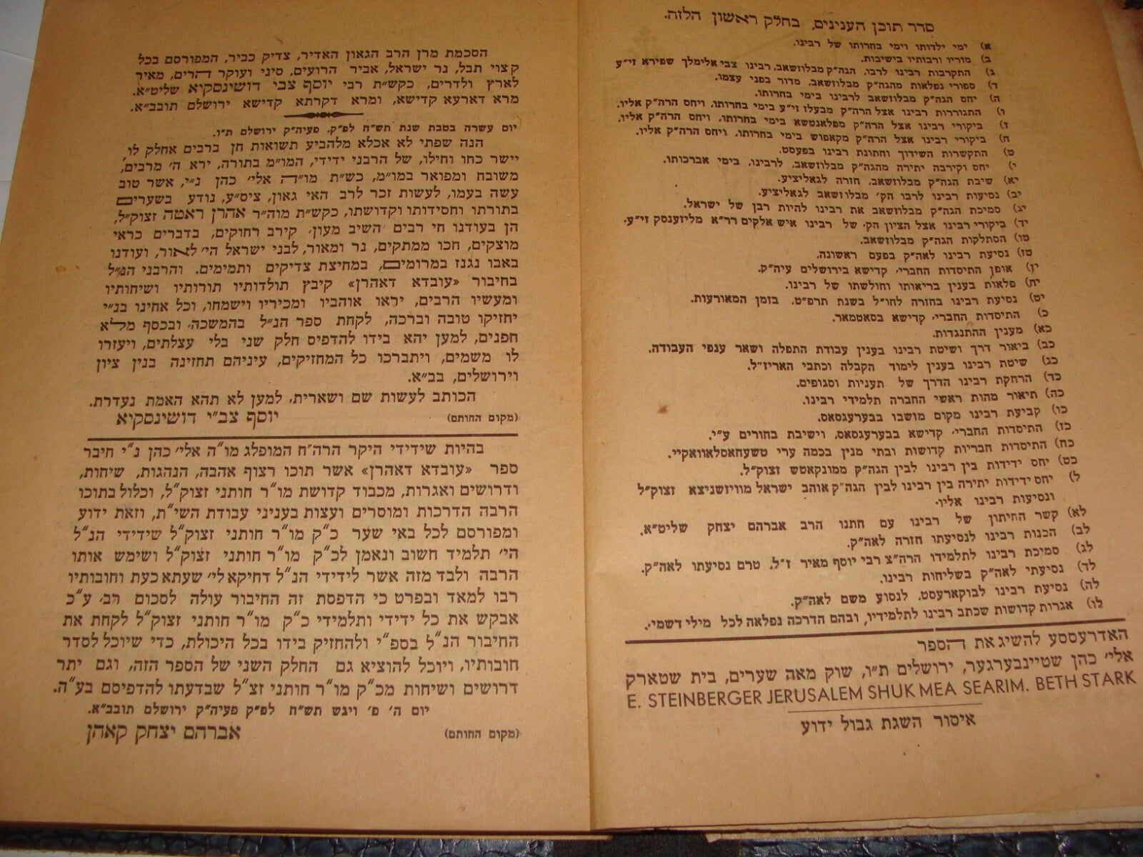 Book Jewish Judaica 1948 Rabbi Aharon Roth עובדא דאהרן Hebrew Jerusalem