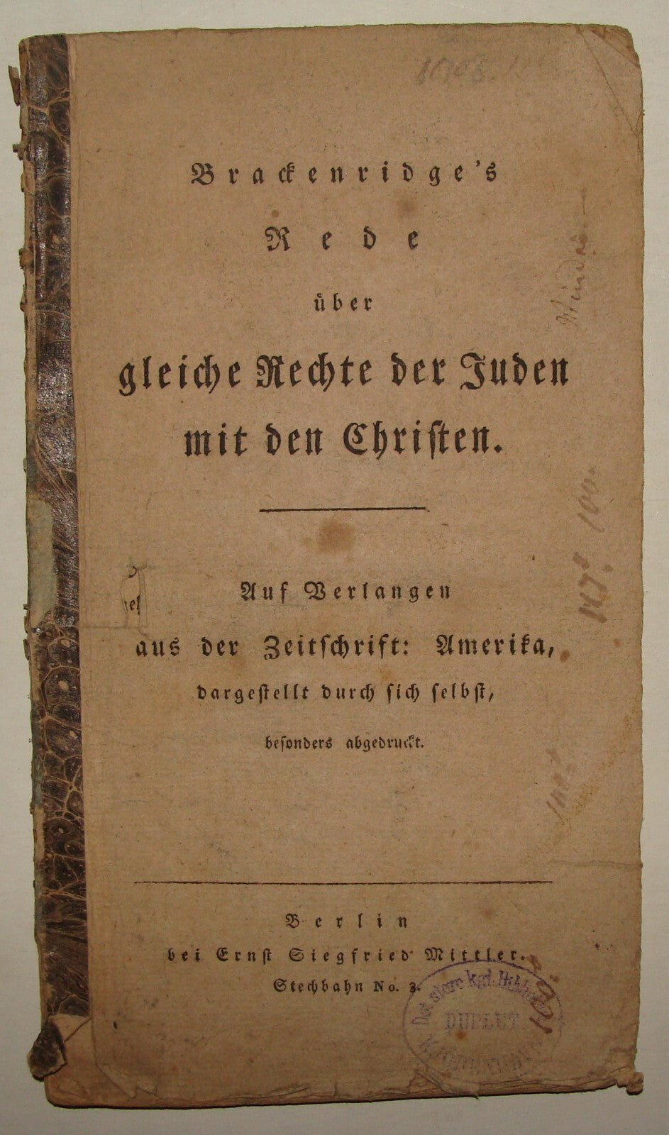 Germany Booklet Jewish Judaica Antique 1820s? German Jews Equal Rights RARE