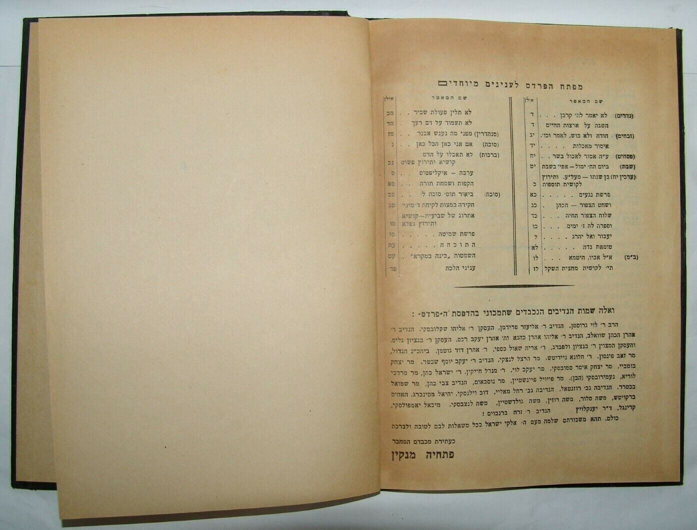 Book Jewish Judaica palestine eretz israel rabbi author signed פרדס פתחיה תש"ו