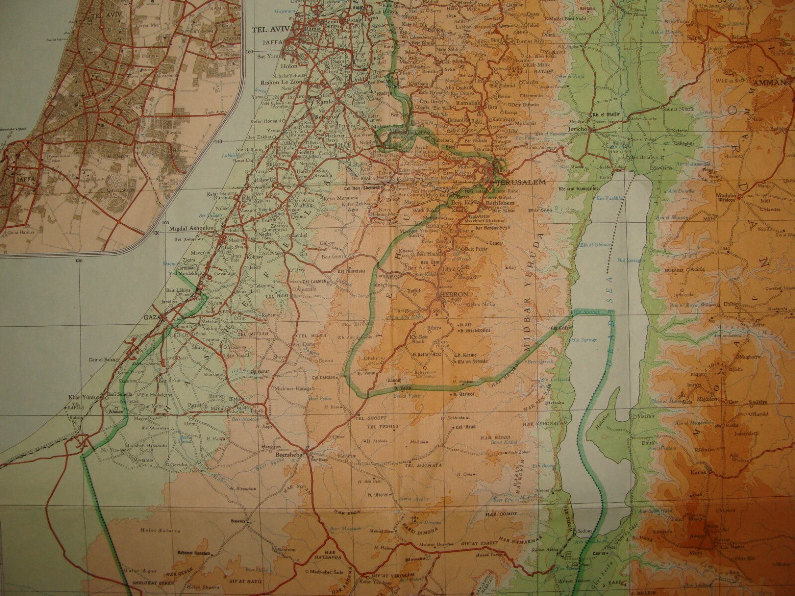 Ad Israel Guide Road Map 1954 PALES Company 40x96 cm Armistice War Line