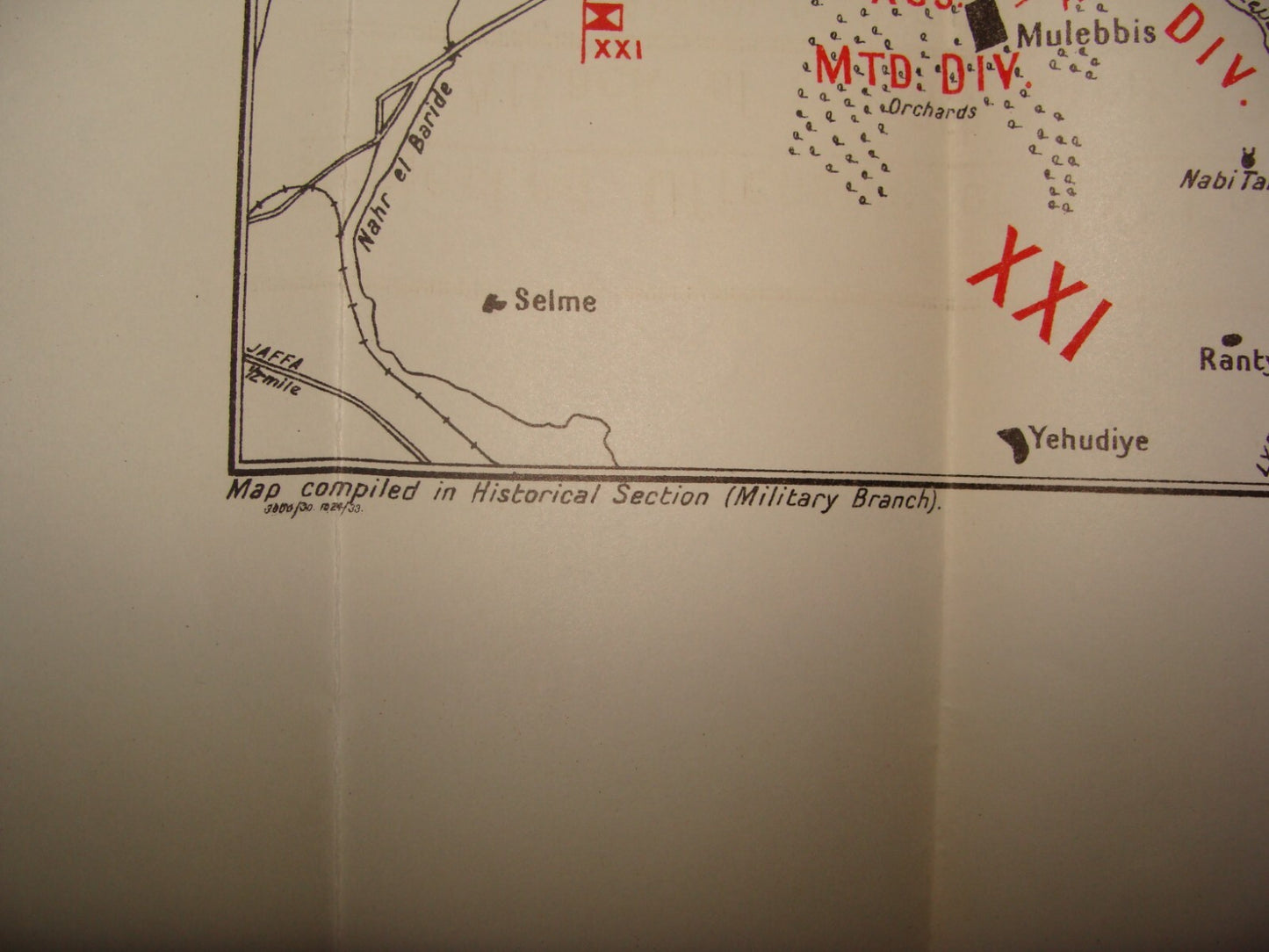 Palestine Israel Map Army Military WWI Turkish British Army Military BERUKIN