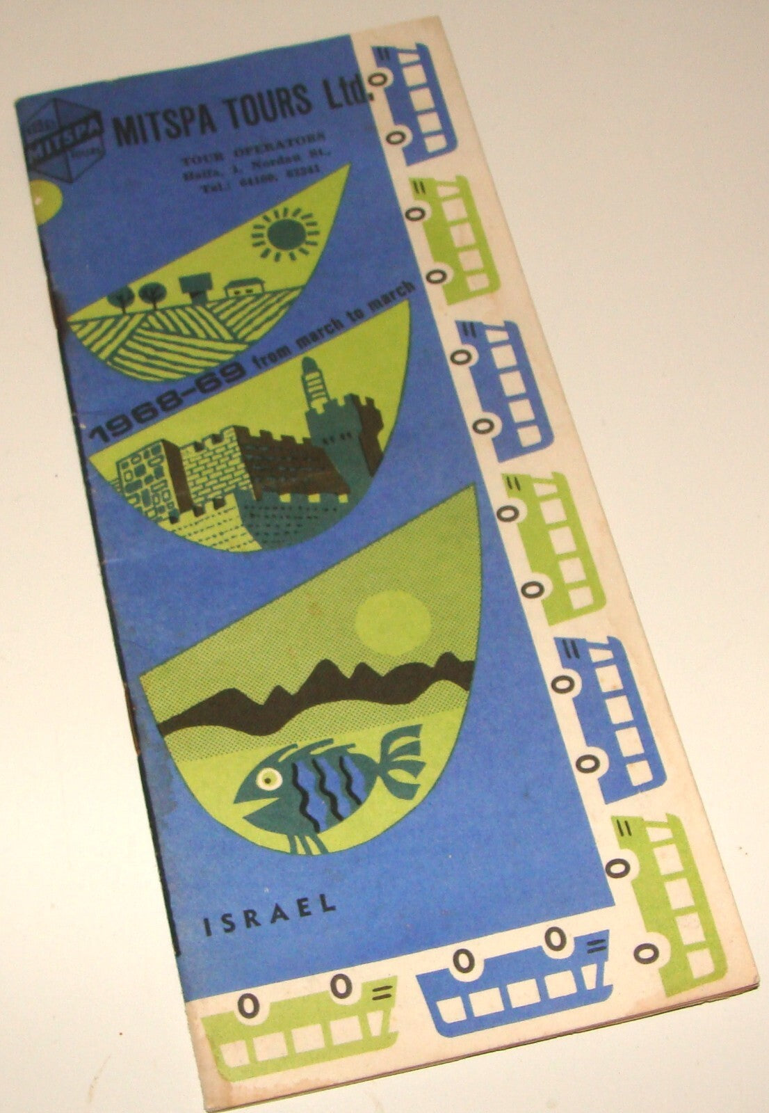 Bu Israel 1968 Israeli Hebrew MITSPA TOURS Egged Dan Company Brochure Guide
