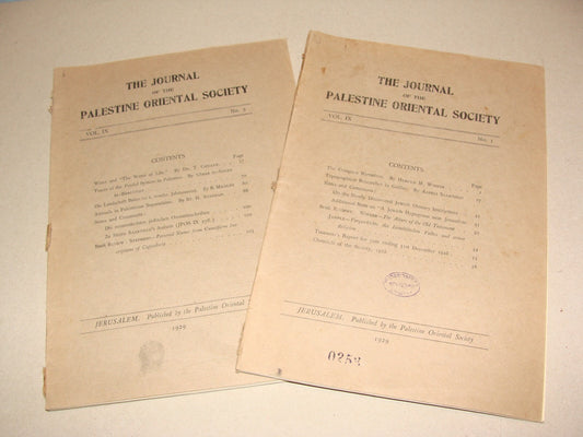 $ Journal Palestine 1929 Israel Oriental Society x2 Jewish Judaica