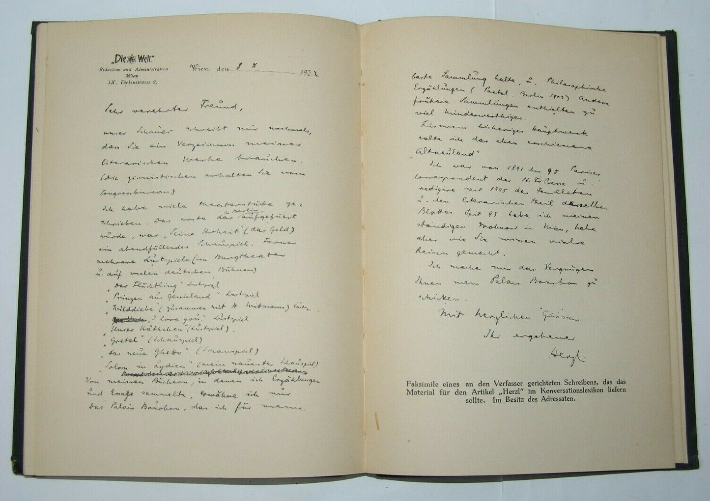 Jewish Judaica zionist zionism Das Leben Theodor Herzls Herzl by Friedemann 1914