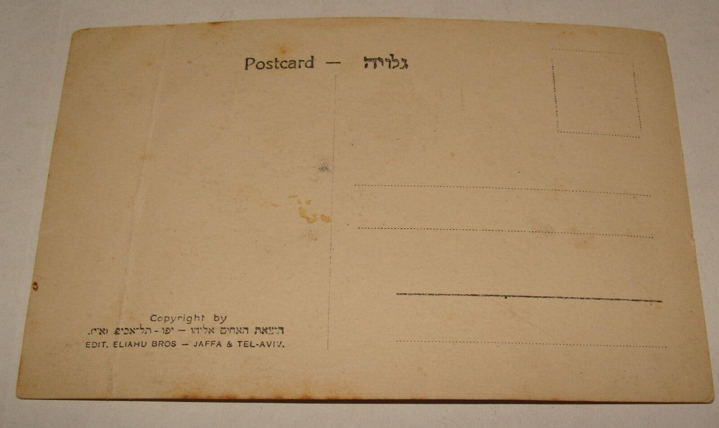 Photo Palestine Card Jewish Judaica 1920s Israel SOKOLOW Zionist Postcard Hebrew