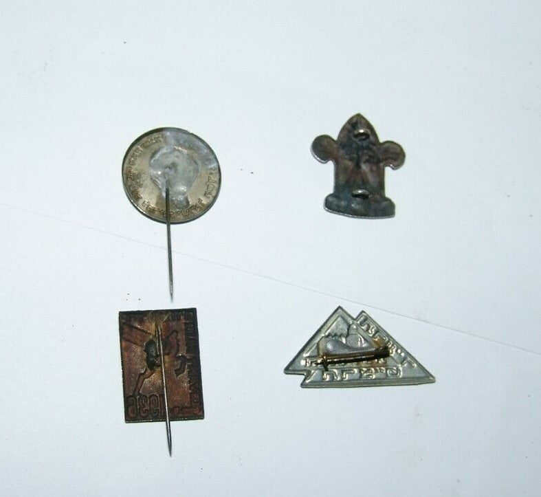 Ad Palestine judaica 4 rare Israeli pin badges