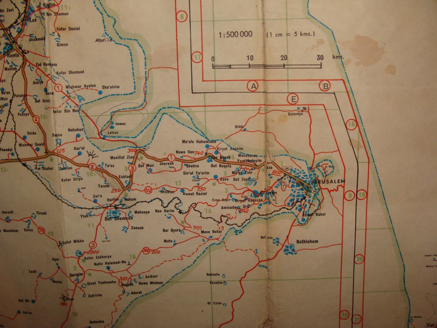 RARE 1963 ISRAEL Road Map By Friedlander Company Ads Pre Six Day War