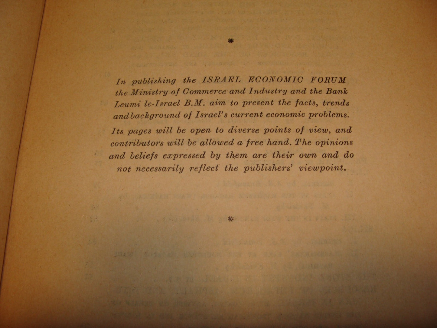 Bulletin Israel 1954 ECONOMIC FORUM Industry Mineral Water Gas Oil Map
