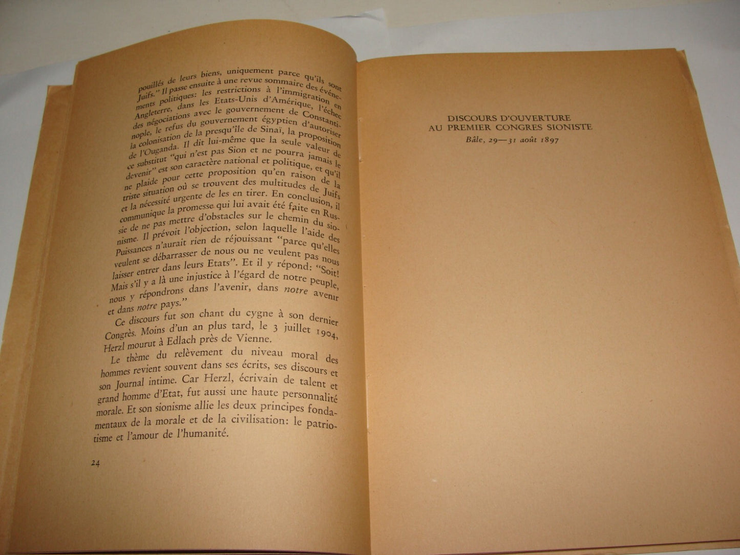 Book Jewish Judaica 1947 Palestine Israel HERZL Zionist Congress French