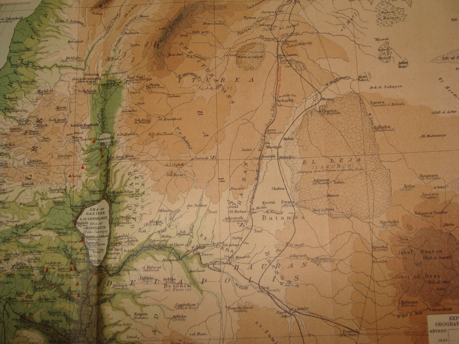 Ad Palestine RARE 1910s? Ancient And Modern Map J. G. Bartholomew George Adam