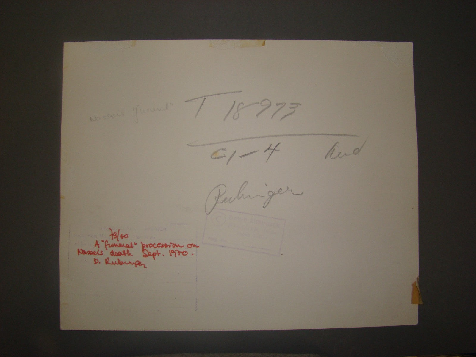 Photo Israel 1970 Arab Egypt Abdel Nasser Funeral DAVID RUBINGER Photographer