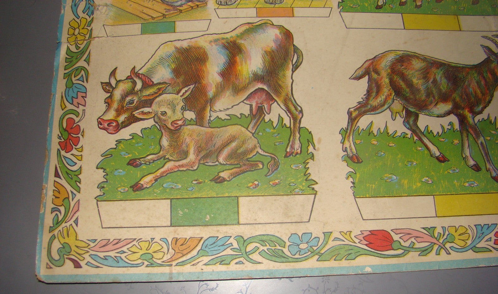 poster Jewish vintage israel house animals illustration art kids children school