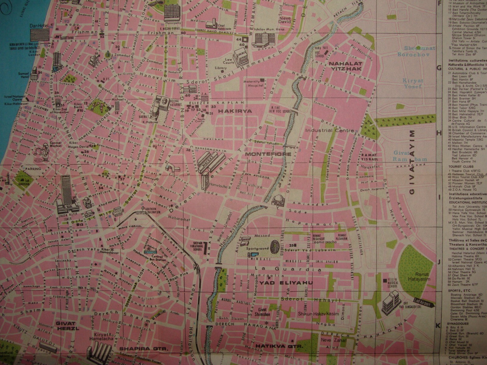 $ Map Jewish Judaica Israel Israeli 1966 TEL AVIV JAFFA Guide